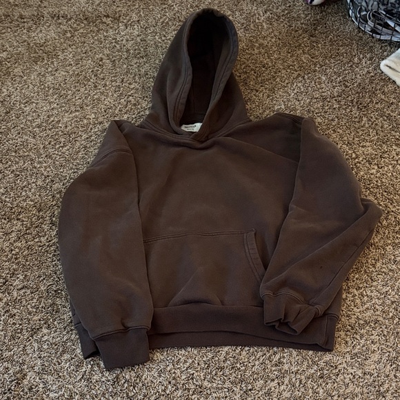 Hollister Tops - Hollister Dark Brown Boxy Fit Hoodie w Side Zipper Pocket